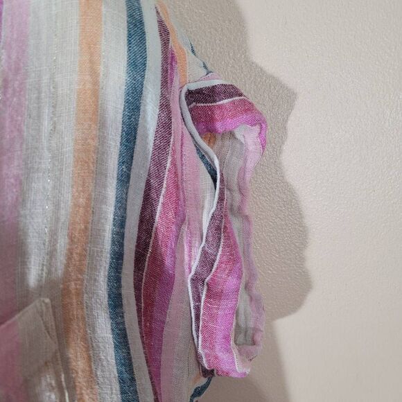 Rails Amelie Button Down in Avilla Stripe Pink, Blue, Orange Size Small - Picture 3 of 10